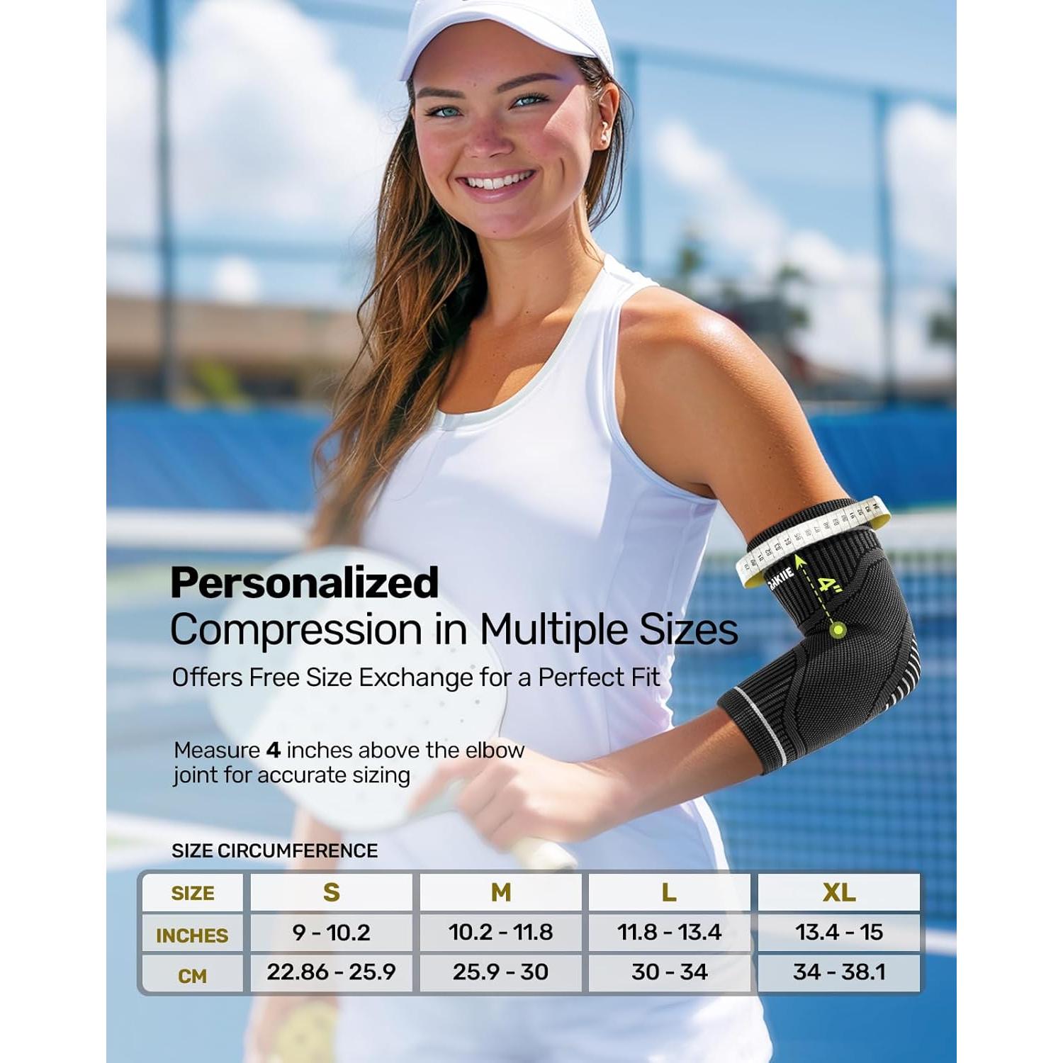 Manga de Compresión para Codo Rakiie - Alivio Tendonitis - Mediana