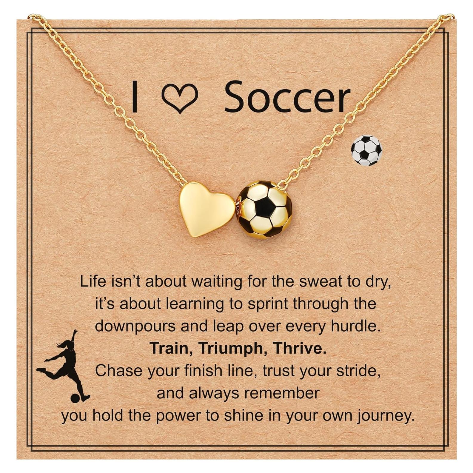 Collar de Fútbol para Mujeres - Joyería Oro 16+3 Pulgadas