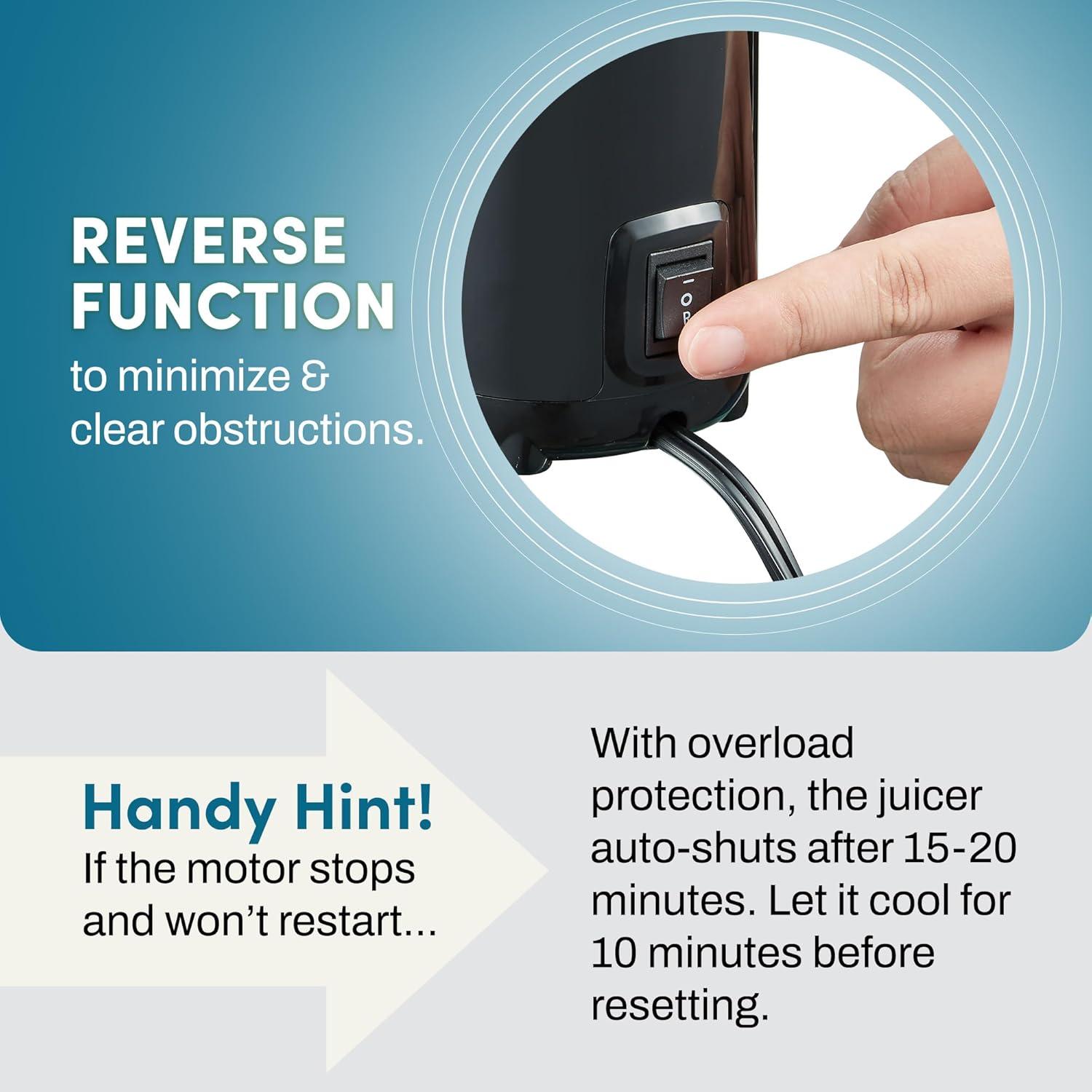 Exprimidor Masticador Elite Gourmet EJX600 0.47L Negro