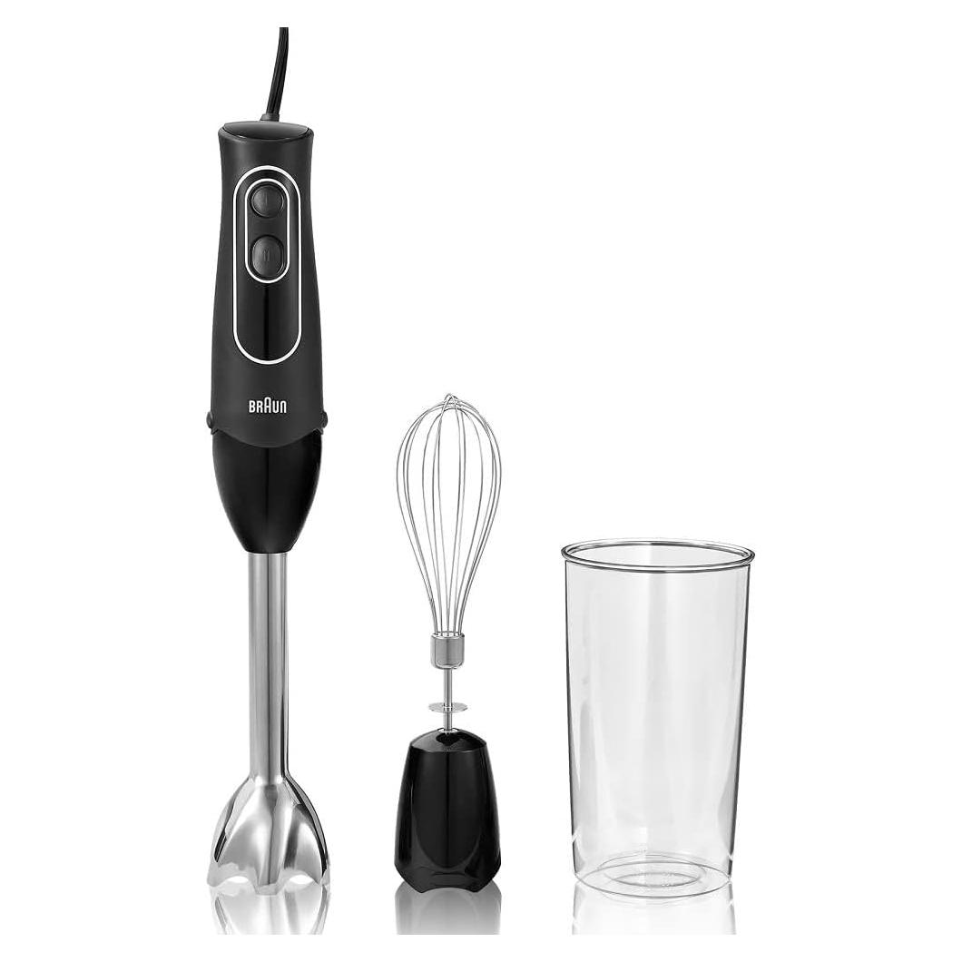 Braun MultiQuick 5 Immersion Hand Blender with Dual Speed + Turbo and Patented Technology, 350W - Includes Beaker and Whisk, Black, MQ505