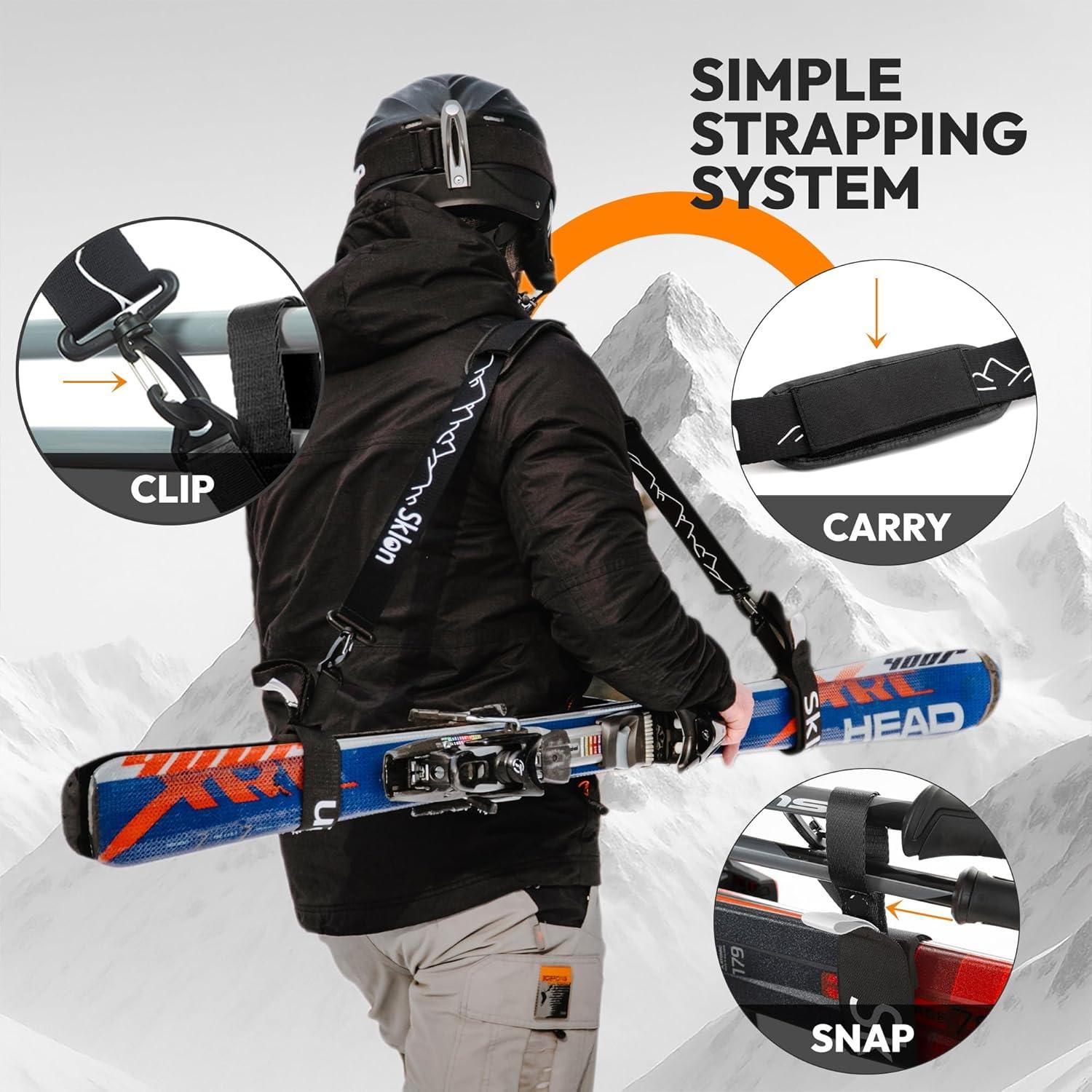 Correa para Esquís Sklon con Almohadilla Acolchada - Negro