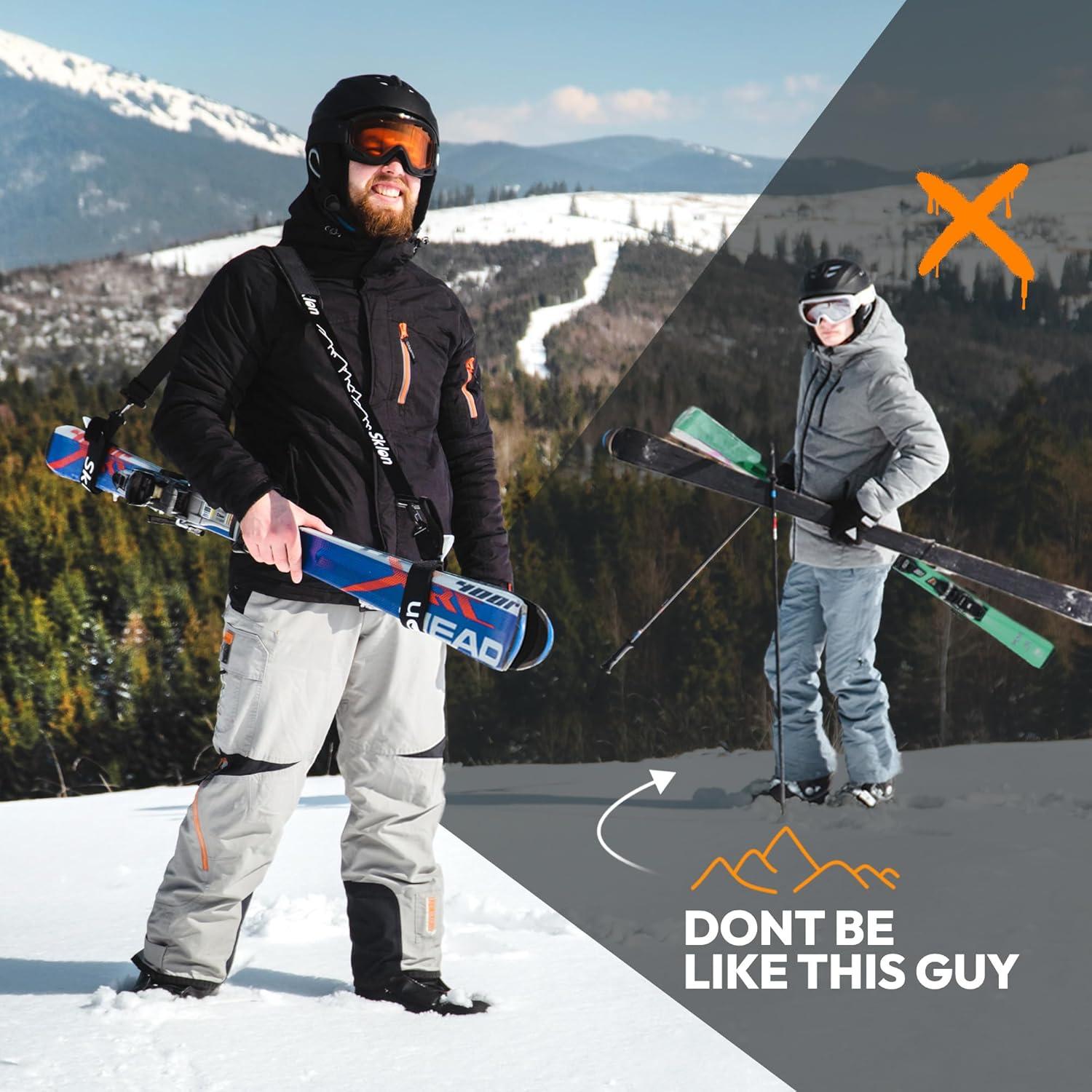 Correa para Esquís Sklon con Almohadilla Acolchada - Negro