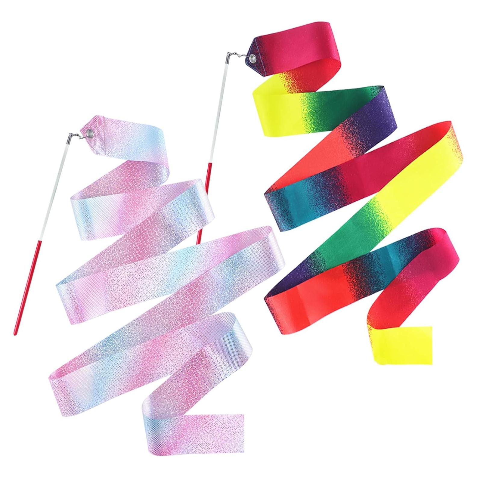 Juego de 2 Cintas de Danza TKYZMS 200 cm con Estrellas Brillantes