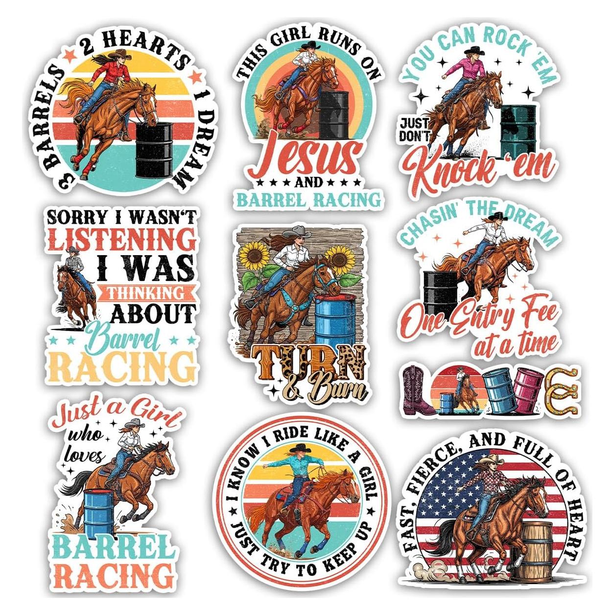 Calcomanías de Carreras de Barril TODOLIA - 10 Pcs 7.62cm