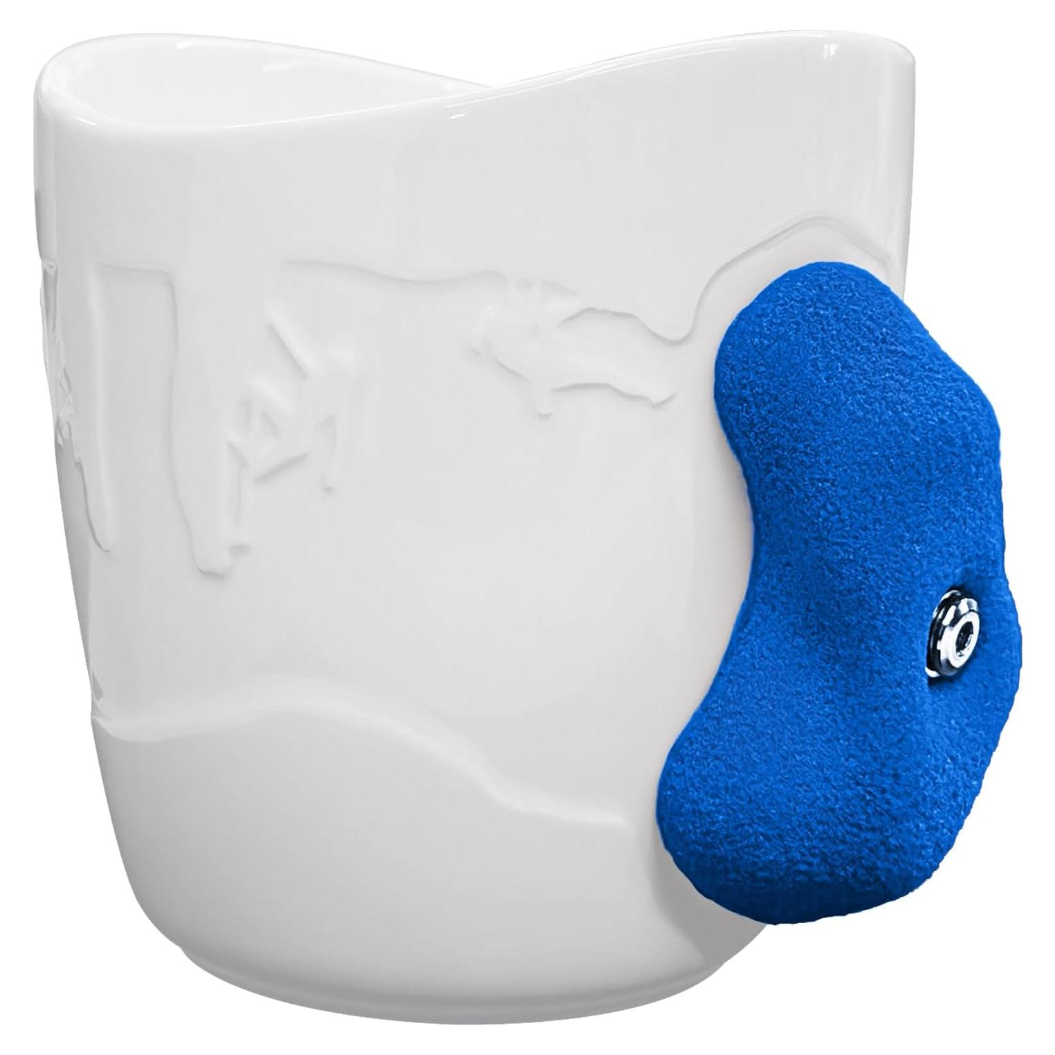 Taza de Café Escalador TWO STONES 15 oz Blanco y Azul