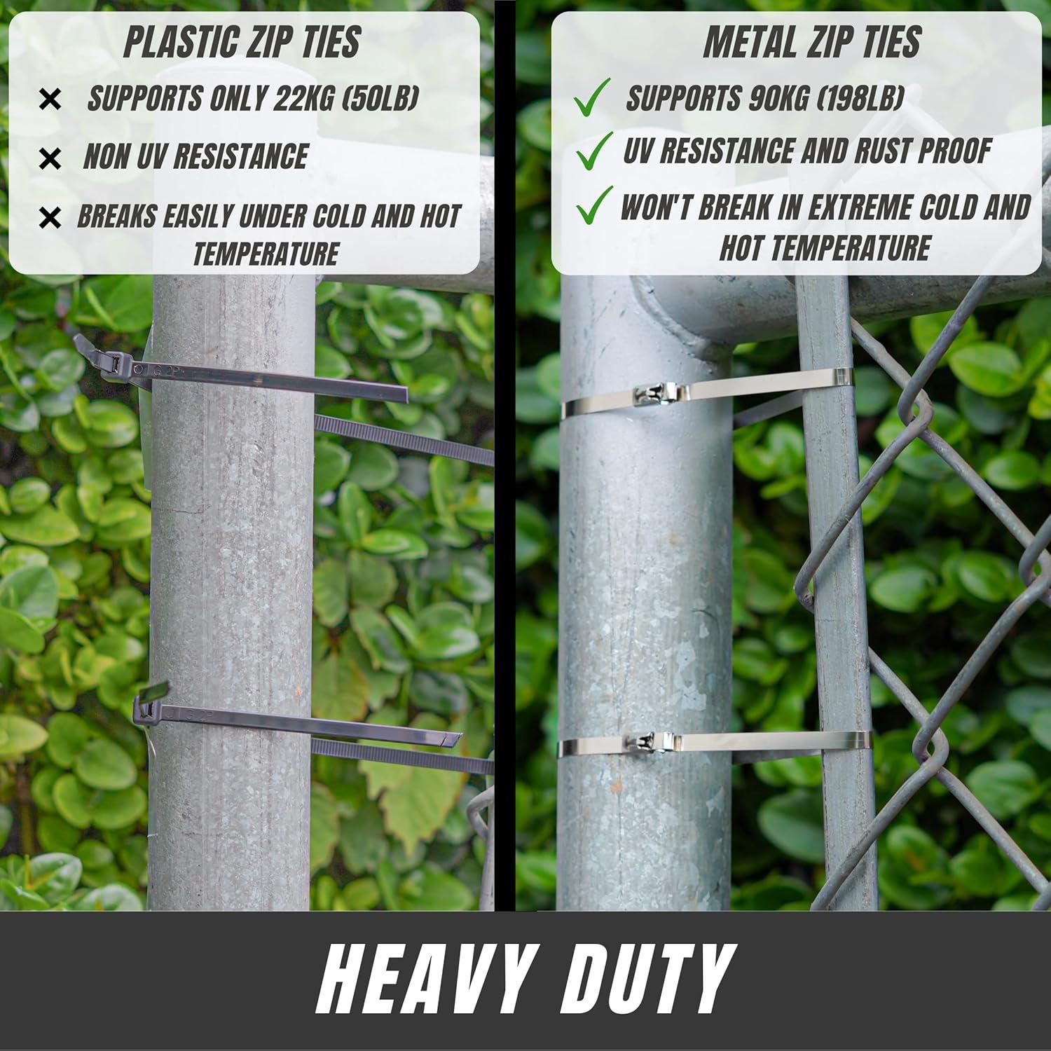 Bridas de Metal 30 cm SunplusTrade 100 Pcs Acero Inoxidable