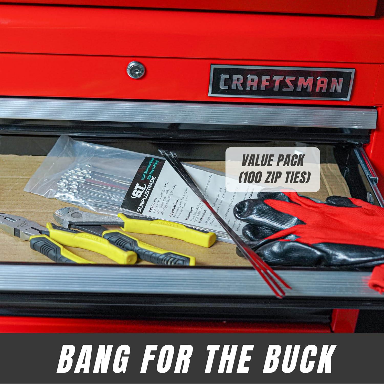 Bridas de Metal 30 cm SunplusTrade 100 Pcs Acero Inoxidable