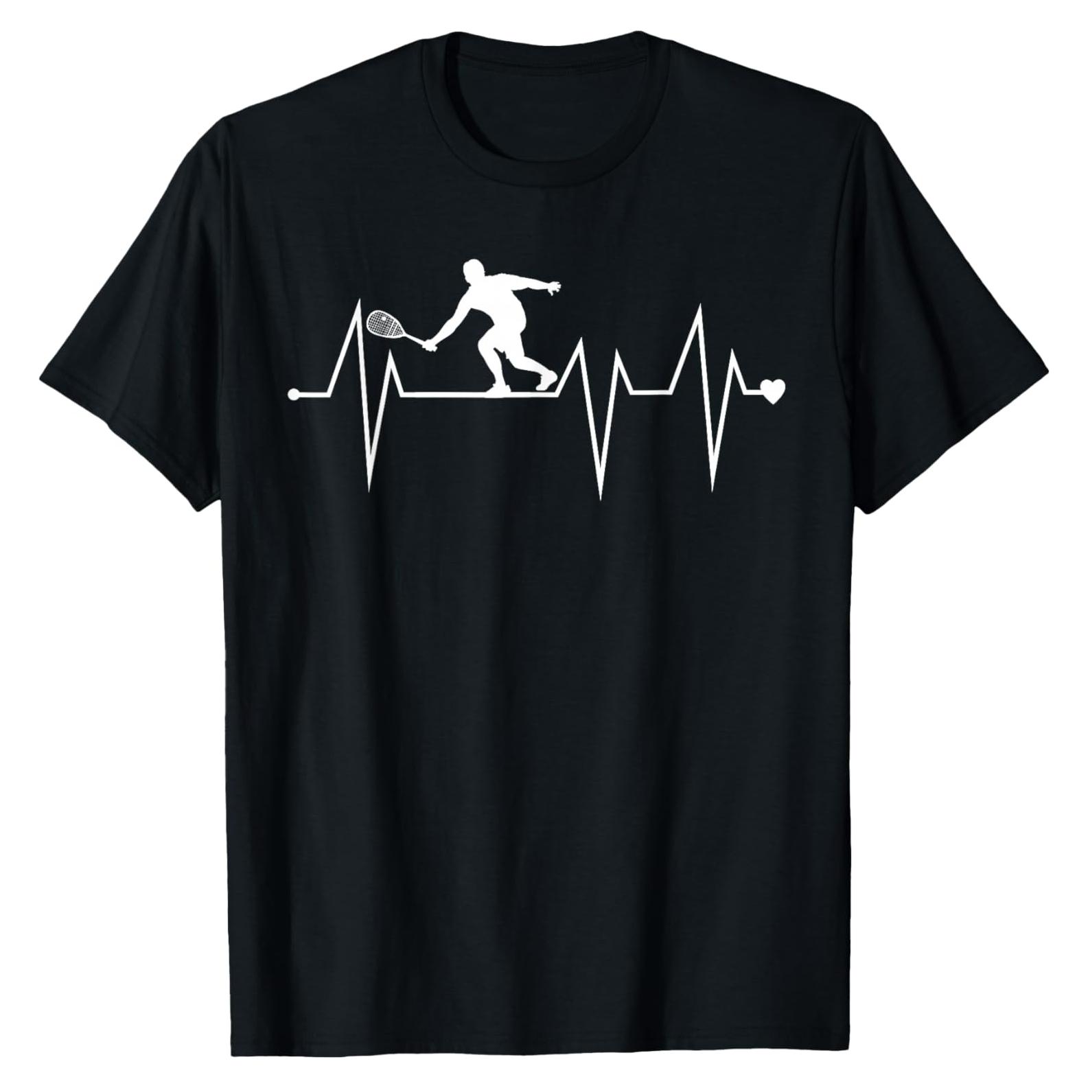Camiseta Divertida Jugador de Squash Latido Corazón EKG