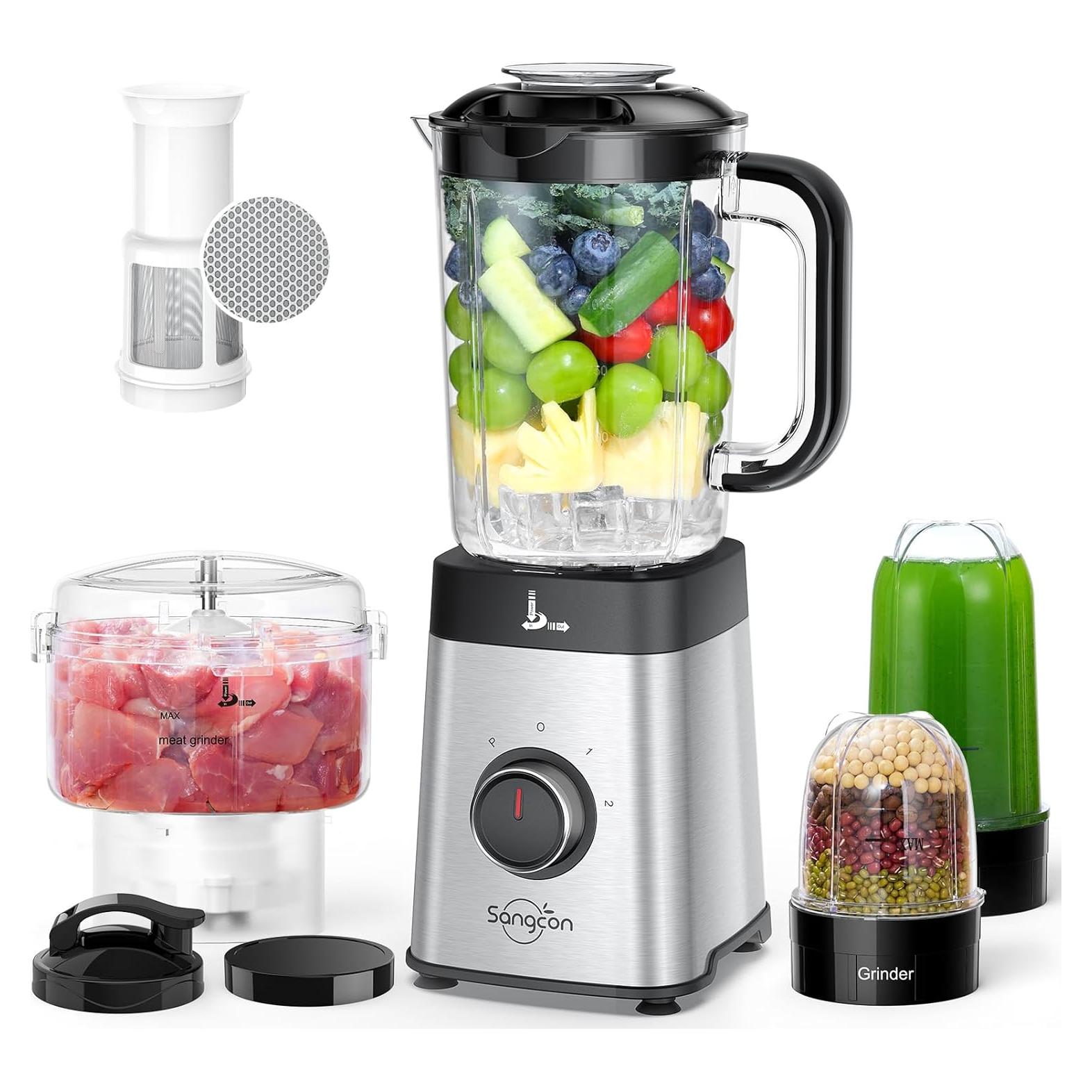 Licuadora Sangcon 5 en 1 Acero Inoxidable 40 oz y 17 oz