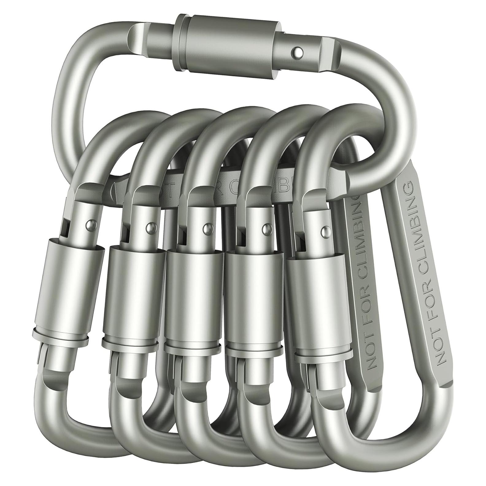 Mosquetones de Aluminio Outmate D-Ring - Paquete de 6 - 68 kg