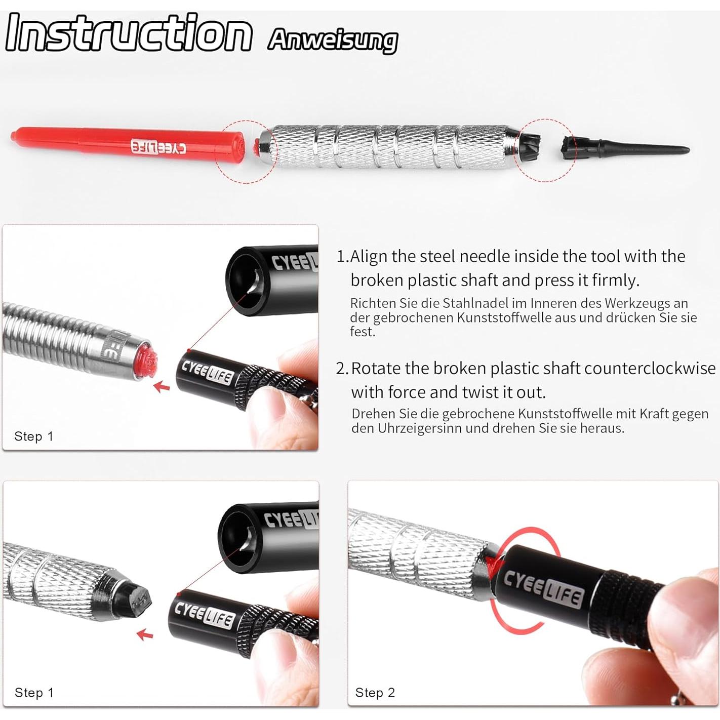 Herramienta Extractora de Ejes Rotos CyeeLife - Aluminio Negro