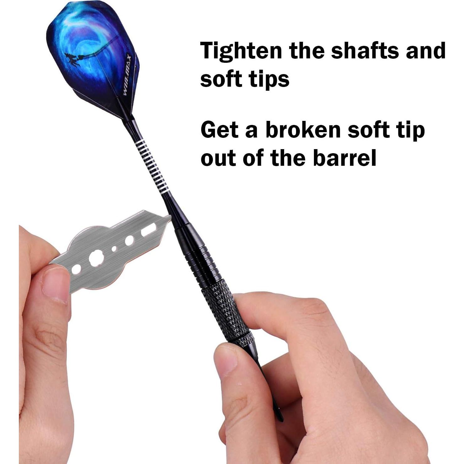 Juego de Dardos WIN.MAX Punta Plástica 12 Piezas 18g con 100 Puntas