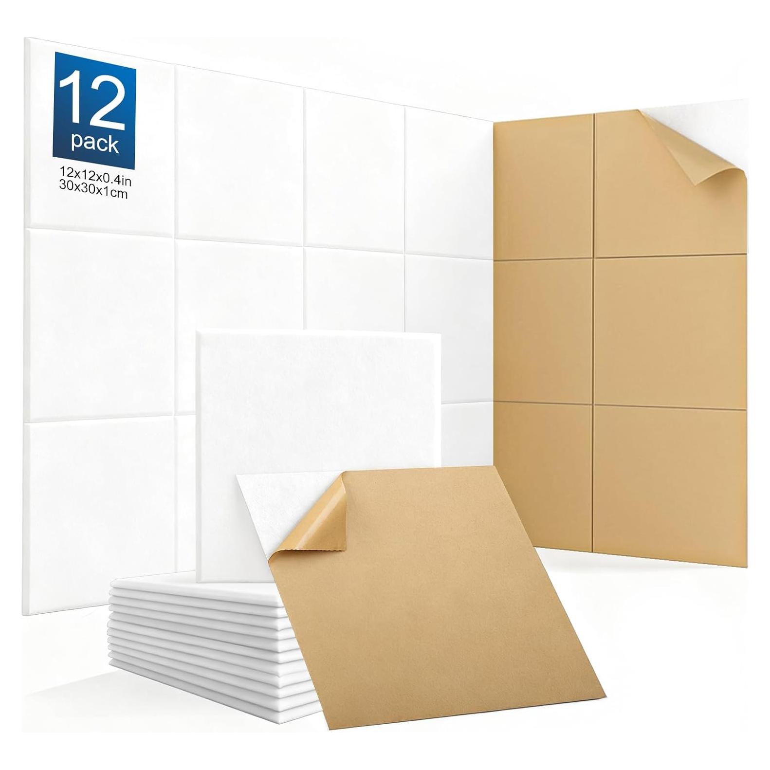 Paquete de 12 Paneles Acústicos Autoadhesivos Xisono 30x30 cm