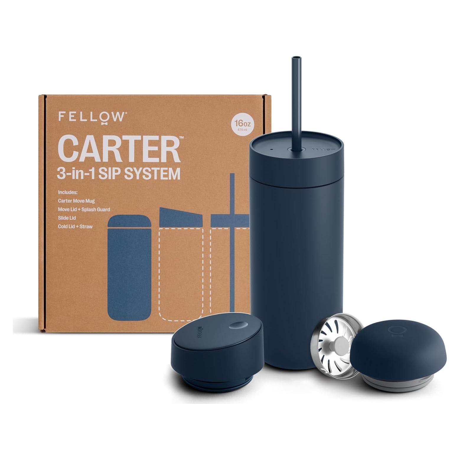 Taza de Viaje Fellow 16 oz Azul Piedra Aislada Cerámica