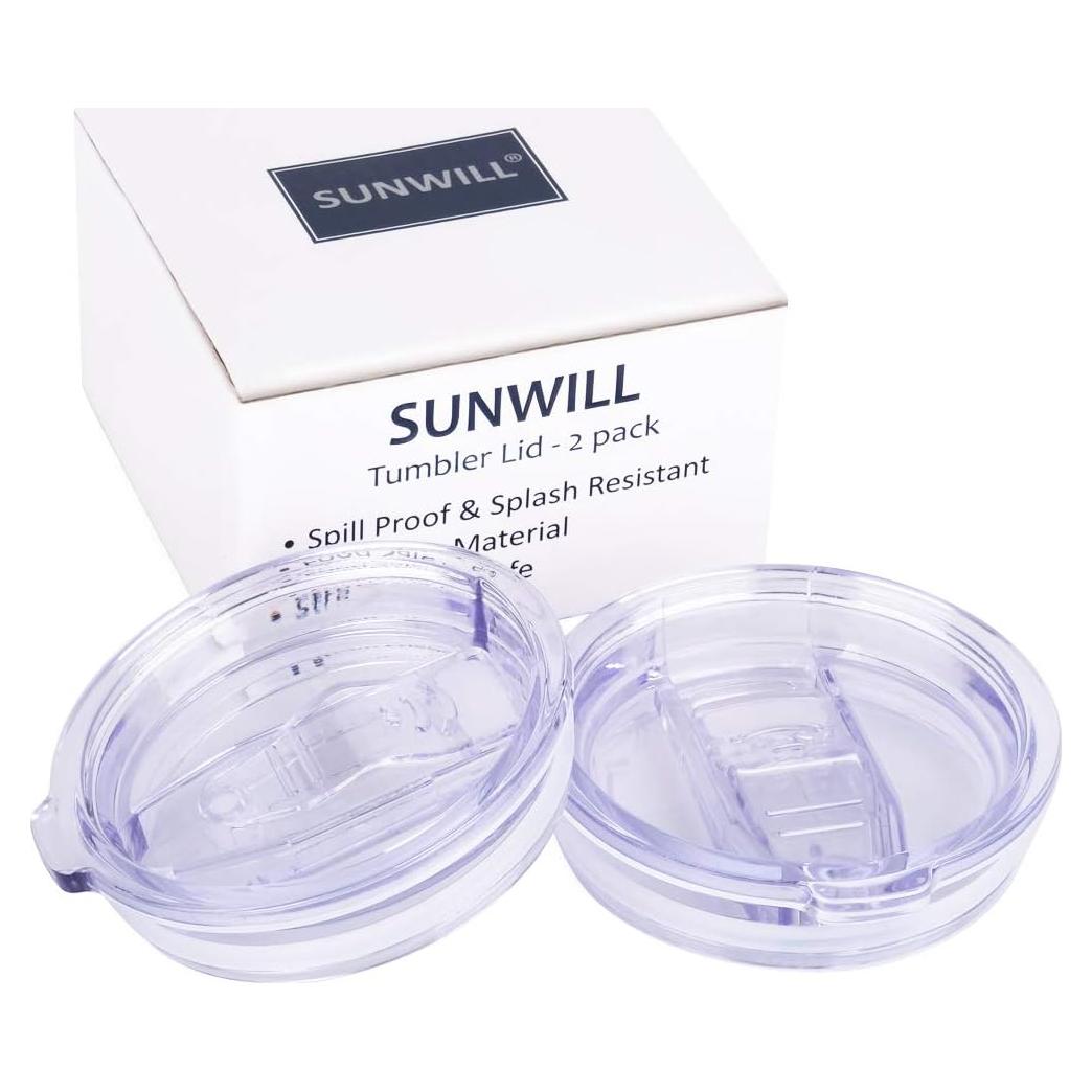 Tapa SUNWILL 20oz para vaso de viaje, a prueba de derrames, 2 unidades