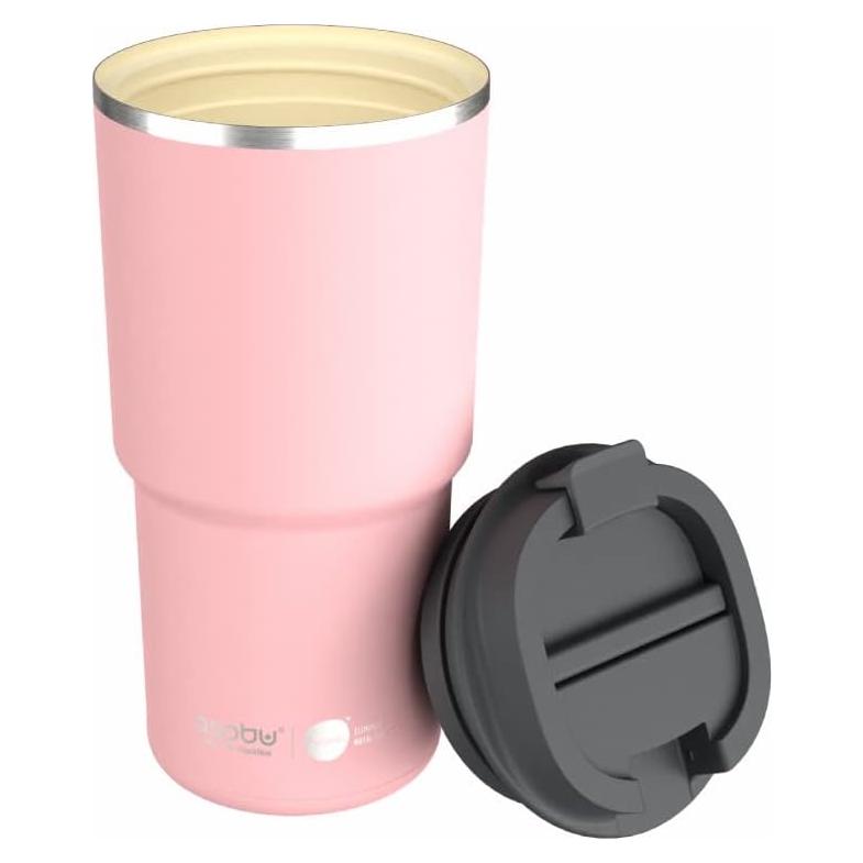 Taza de Viaje Asobu Pick Me Up 650ml Cerámica Rosa Doble Pared