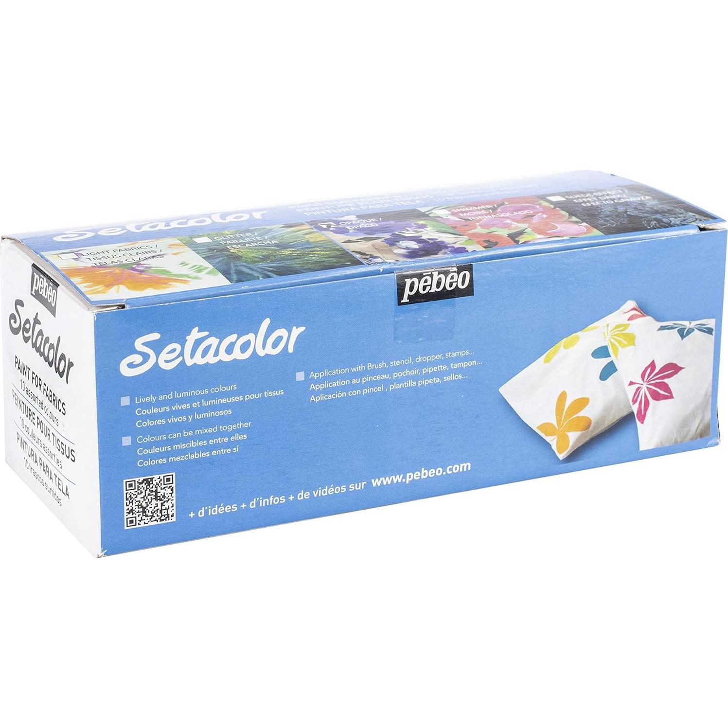 Juego de Pintura para Tela Pebeo Setacolor Opaque 10 Colores 45ml