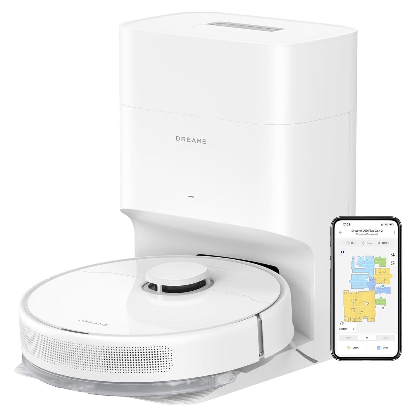 Robot Aspiradora Dreame D10 Plus Gen 2 con Mopa y Auto-Desvaciamiento