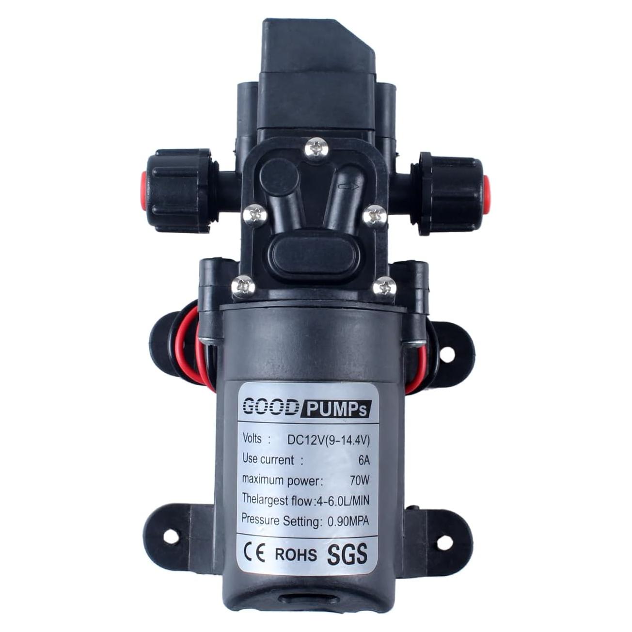 Bomba de Pulverización de Agua DIANQI 12V 70W Autocebante 6L/min