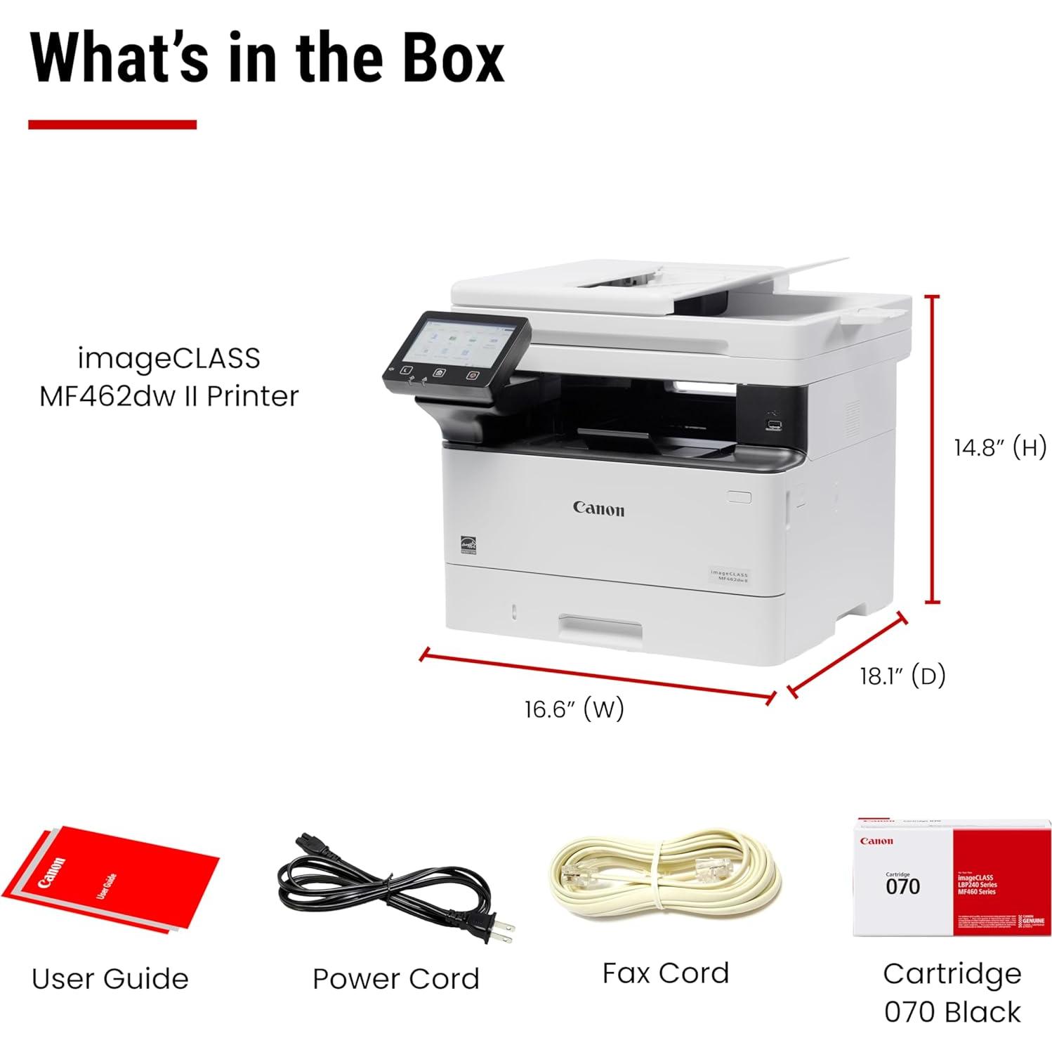 Impresora láser Canon imageCLASS MF462dw II 4 en 1 WiFi 37 PPM
