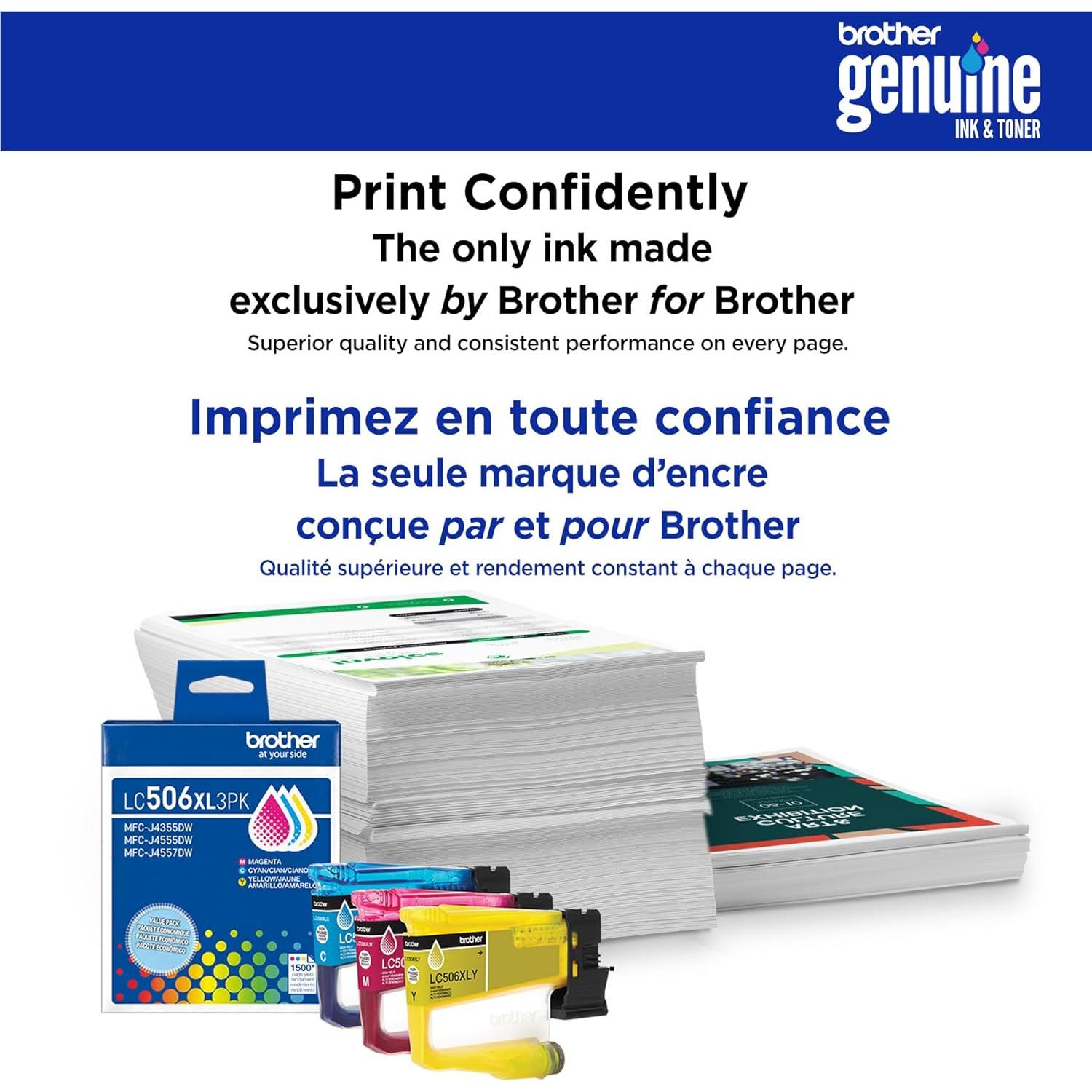 Cartuchos de Tinta Brother LC506XL3PK Alto Rendimiento Cian, Magenta, Amarillo