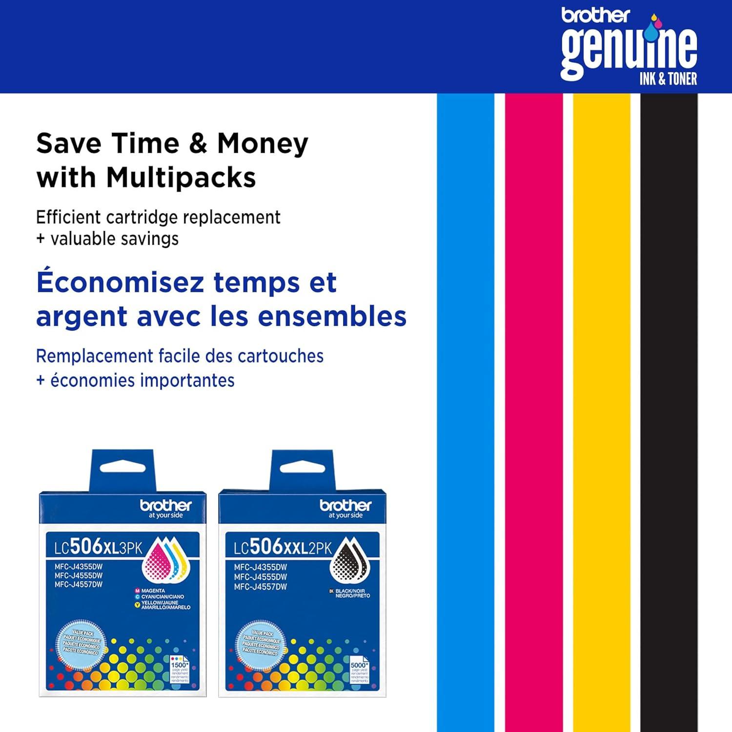 Cartuchos de Tinta Brother LC506XL3PK Alto Rendimiento Cian, Magenta, Amarillo