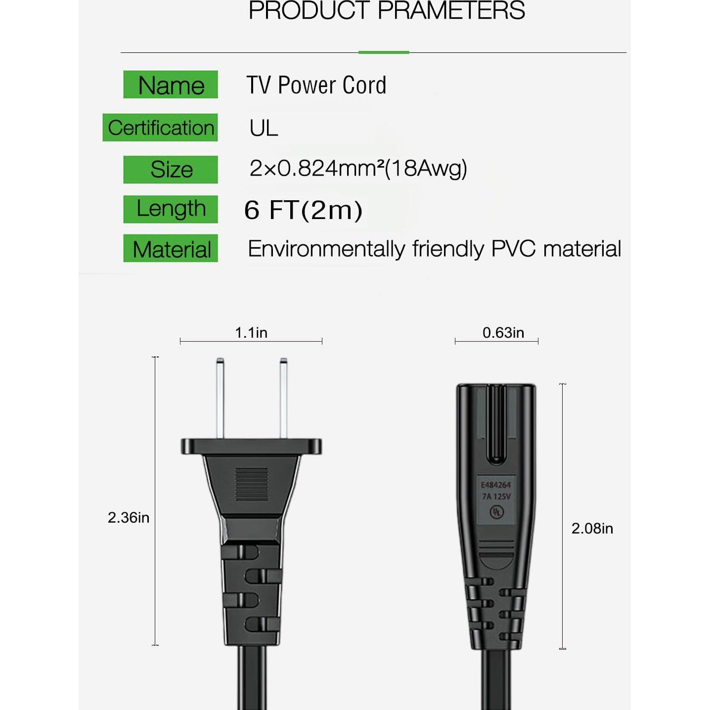Cable de Alimentación para Impresoras Canon y HP 2.01m Goffeu