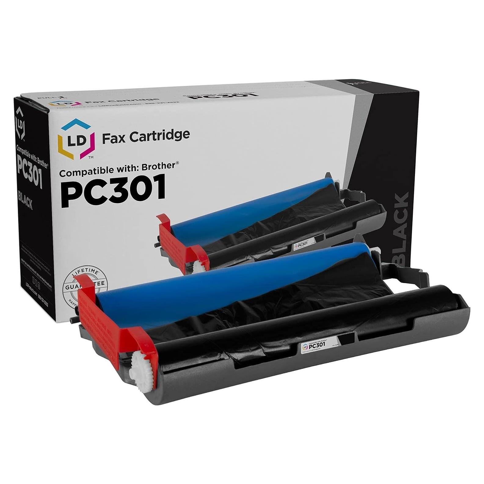 Cartucho de fax negro compatible LD Brother PC 301A 250 páginas