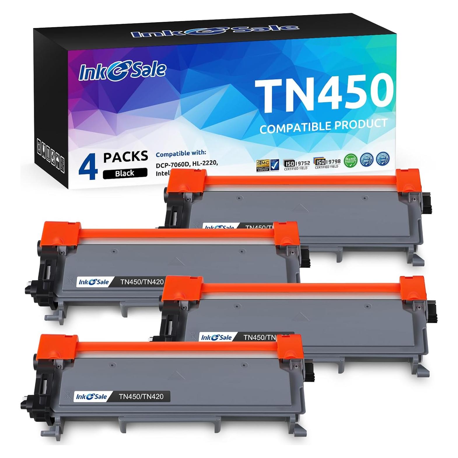 Cartucho de tóner negro alto rendimiento Ink E-Sale TN450 4PK