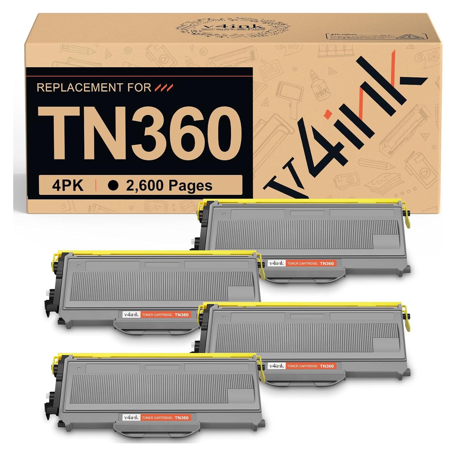 Cartucho de Tóner Compatible v4ink TN360 TN330 - Paquete de 4