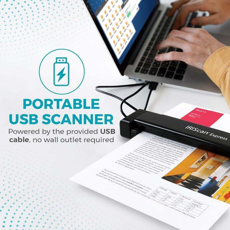 Escáner Portátil IRIScan Express v4 8PPM USB - Documentos y Recibos