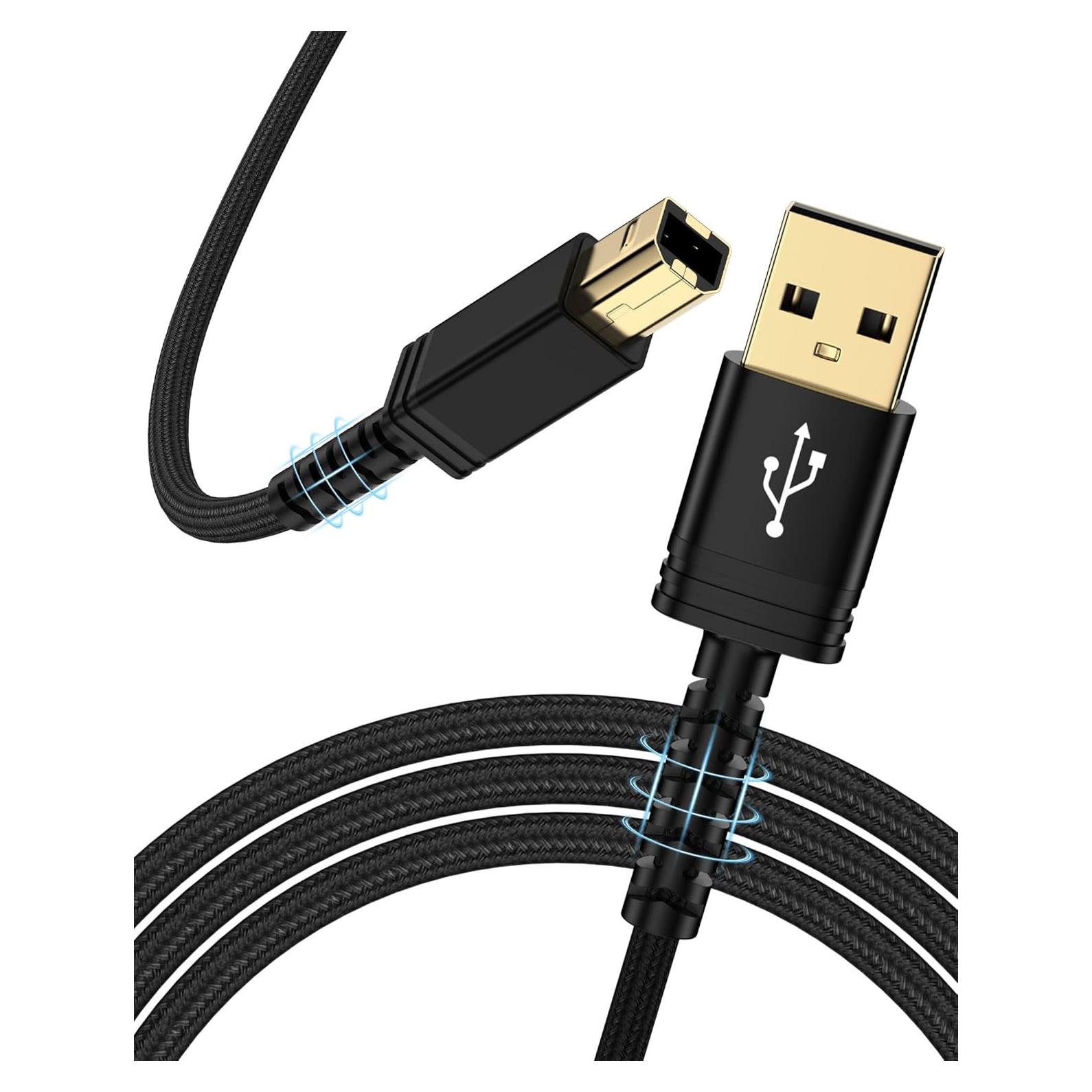 Cable USB 2.0 AILKIN 1.83 m A a B para impresora y escáner