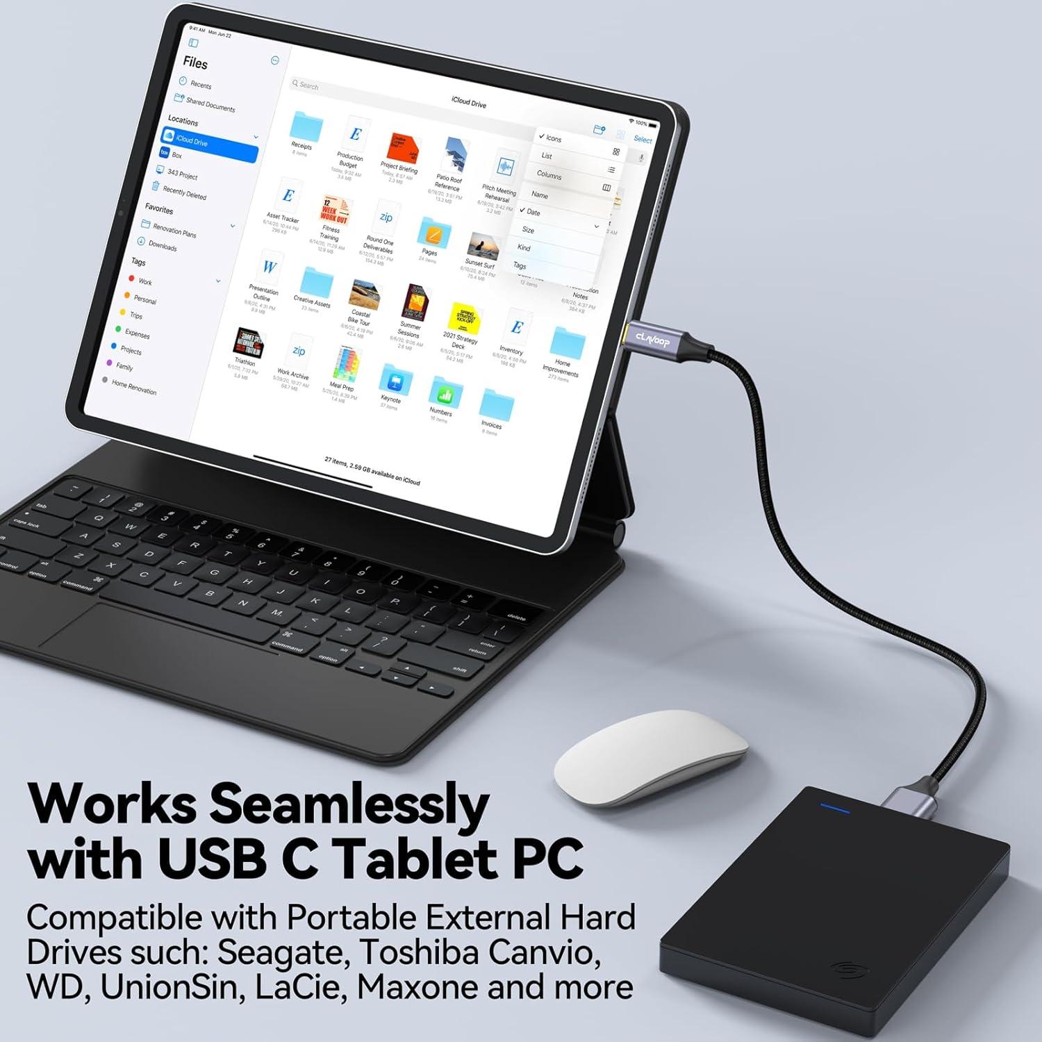 Cable USB C a Micro B 3m CLAVOOP 10Gbps Transferencia Rápida