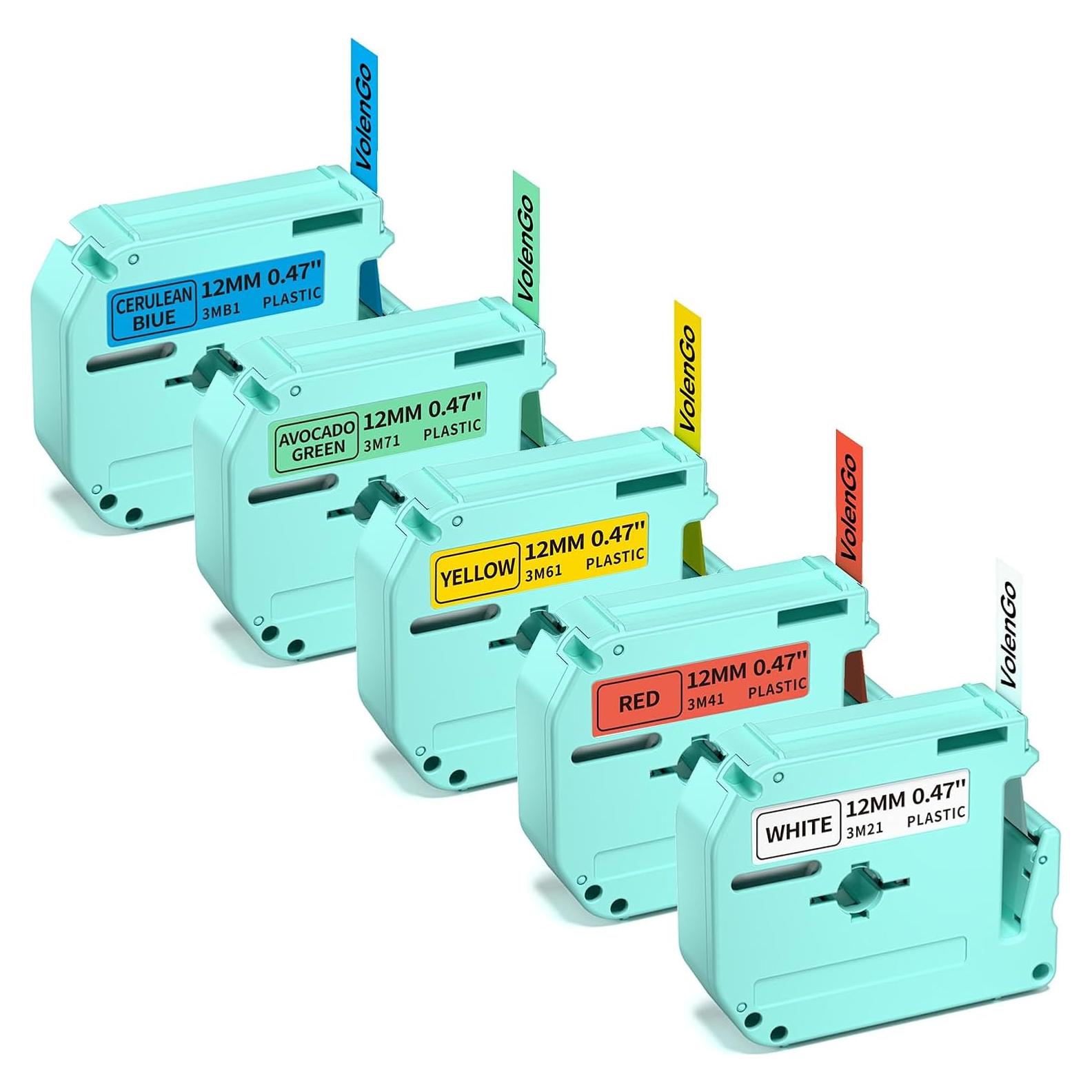 Cintas de Etiquetas VolenGo M950 12mm 5-Pack Colores