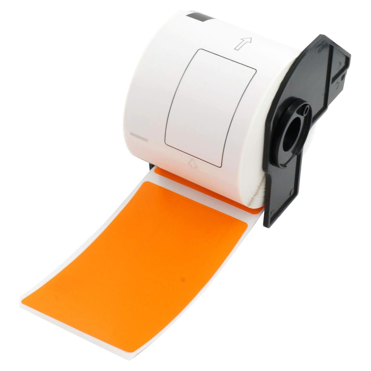 BETCKEY Etiquetas de Envío Naranja 62mm x 100mm para Brother DK-1202