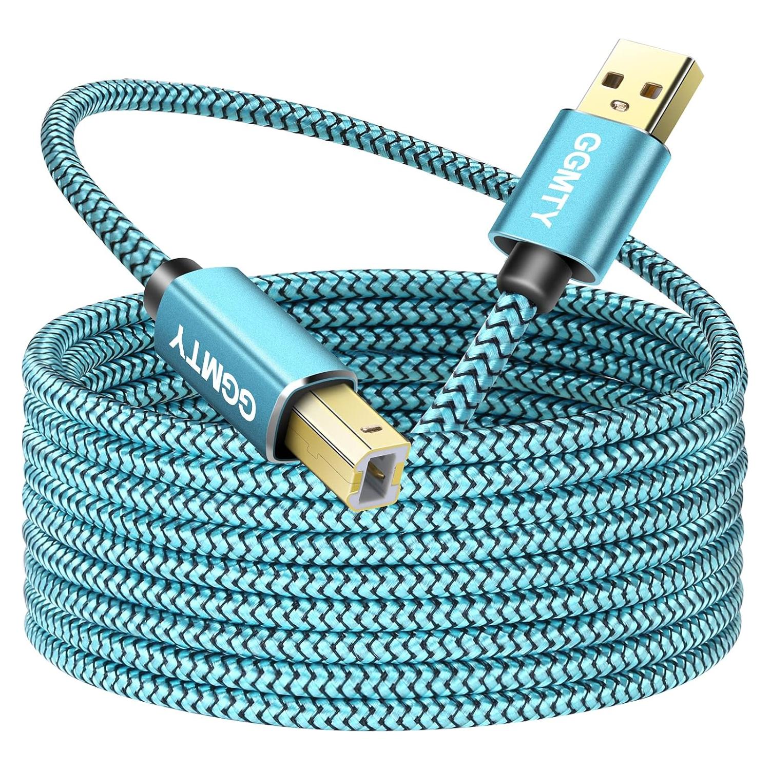 Cable de impresora USB 2.0 GGMTY 4.57m Tipo A a B Macho