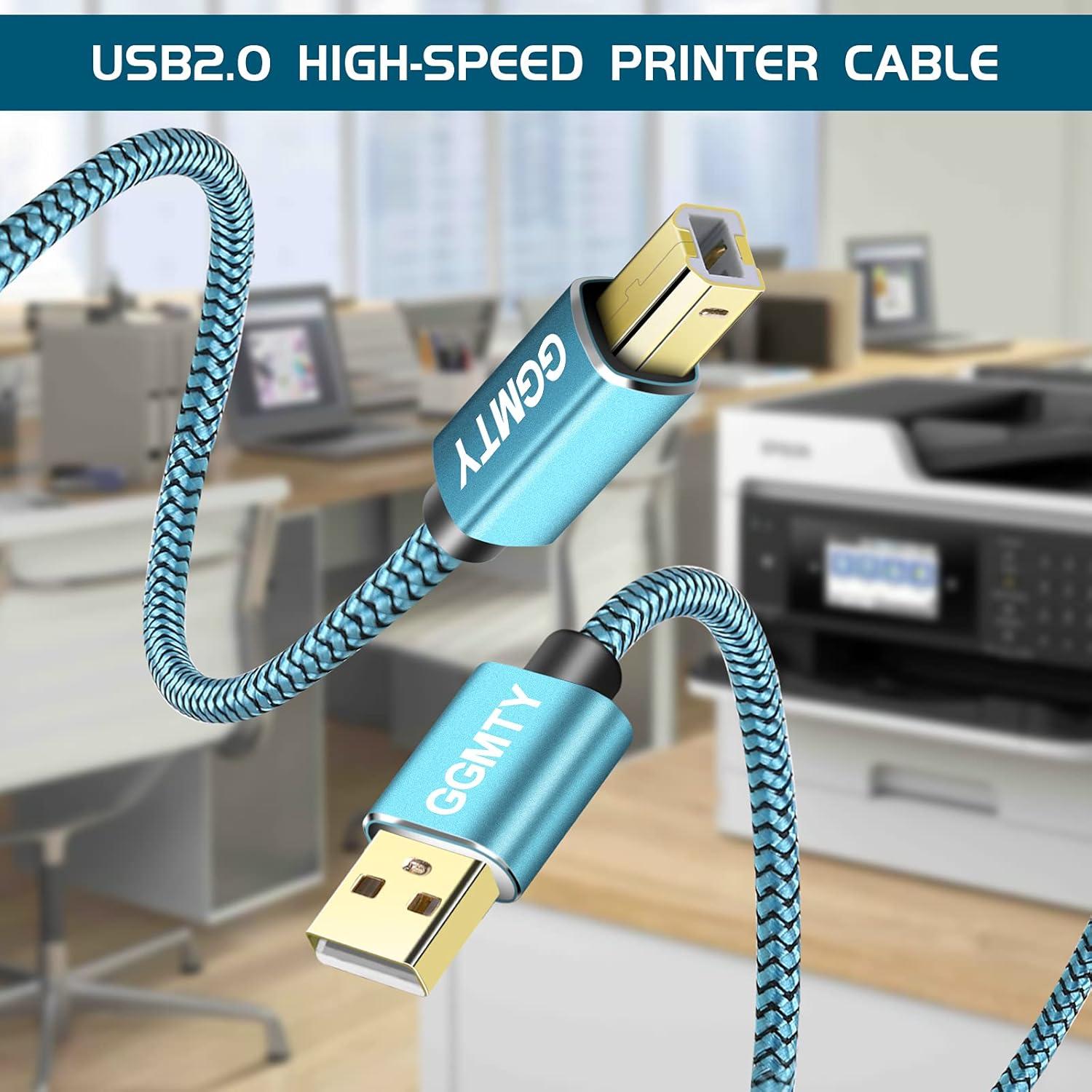Cable de impresora USB 2.0 GGMTY 4.57m Tipo A a B Macho