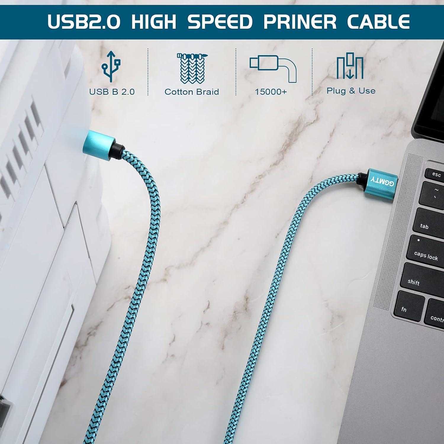 Cable de impresora USB 2.0 GGMTY 4.57m Tipo A a B Macho