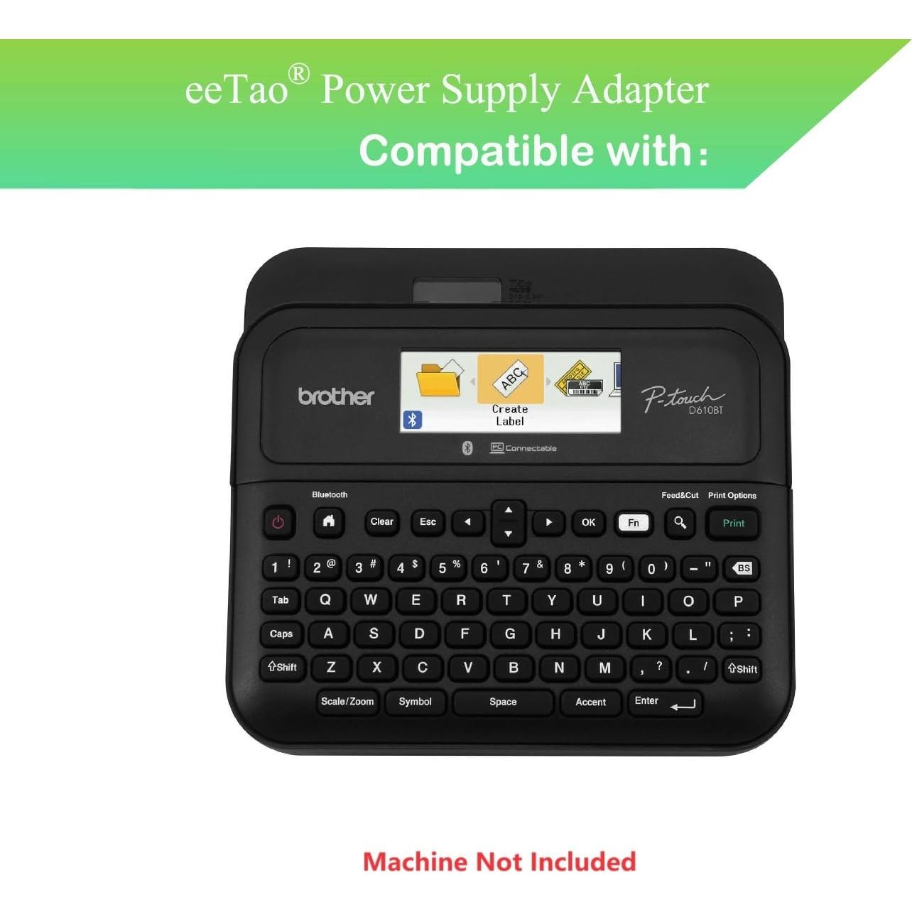 Cable de carga Micro USB eeTao para Brother P-Touch PT-D610BT