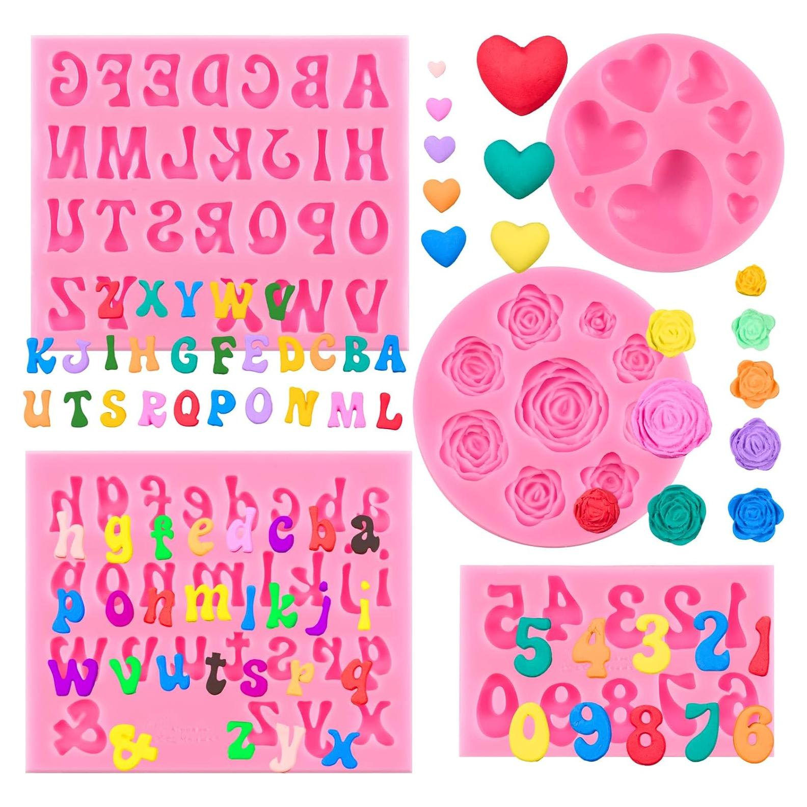 Moldes de Silicona para Letras y Números CLUEWR 5 Pcs