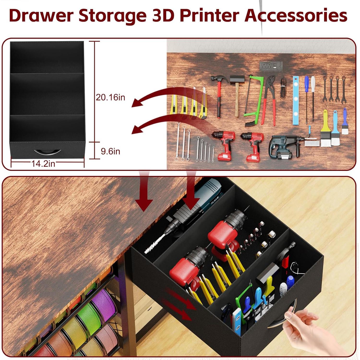 Soporte para Impresora 3D GUULIBERA con Estante y Cajón 19kg