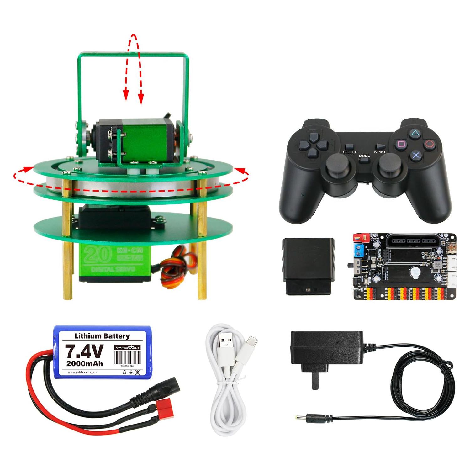 Kit Pan-Tilt Servo 2DOF Yahboom para Robot DIY - Metal 20KG