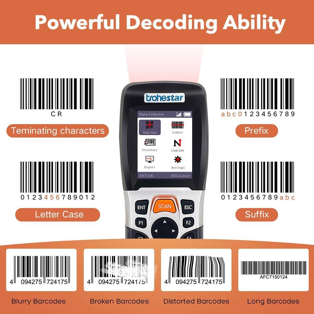 Escáner de Código de Barras Inalámbrico Trohestar N4 1D