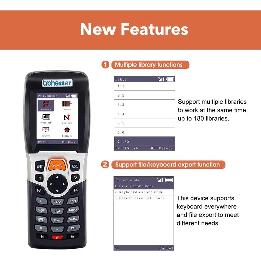 Escáner de Código de Barras Inalámbrico Trohestar N4 1D