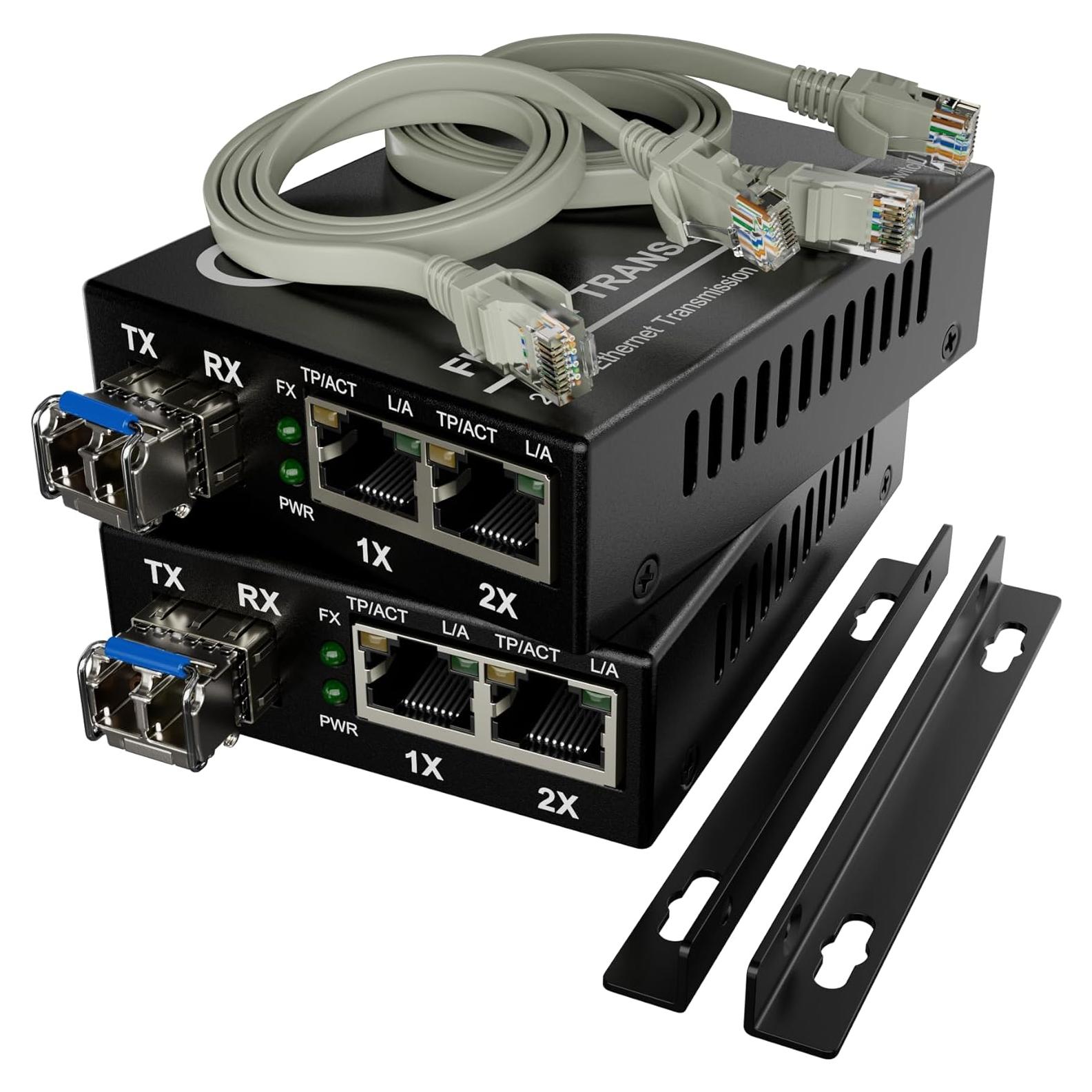 Convertidor de Medios Fibra a Ethernet Gigabit AD-net 20km