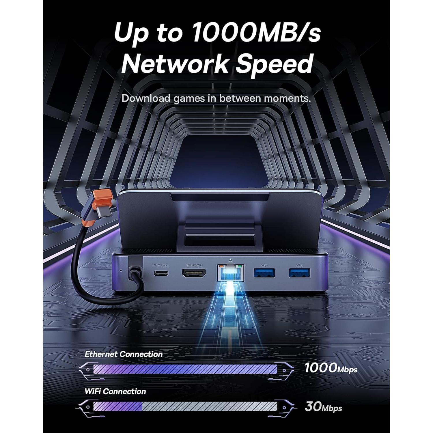 Dock 6-en-1 Baseus para Steam Deck y ROG Ally - HDMI 4K, USB 3.0