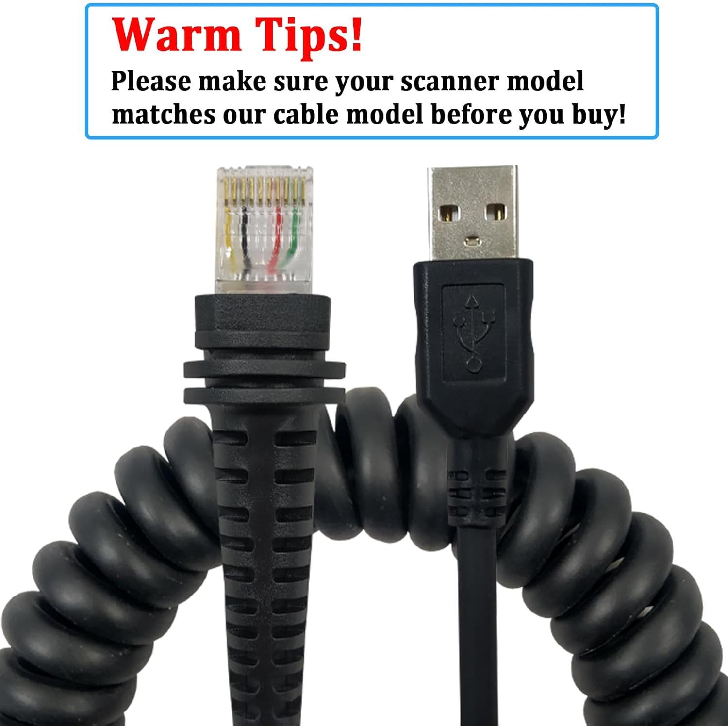 Cable USB SOTESIN 3m para Escáner de Código de Barras