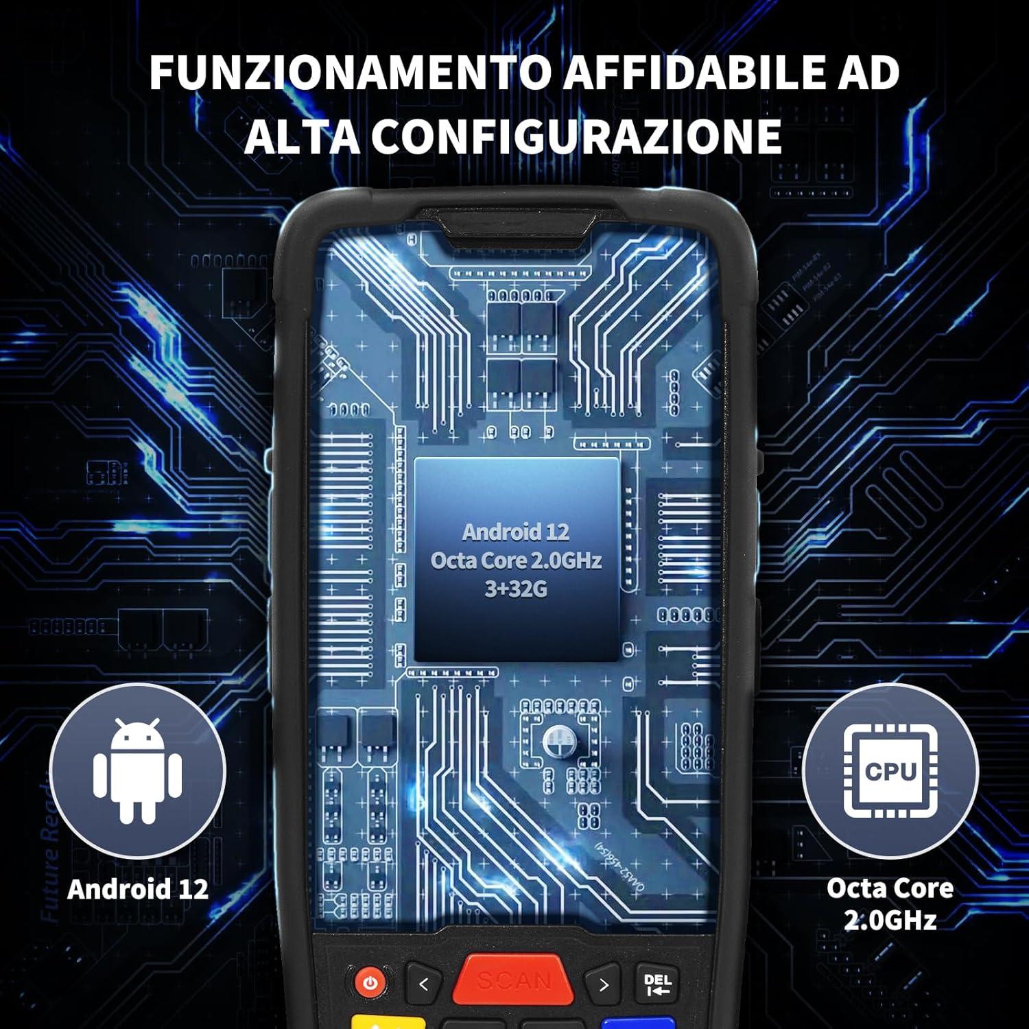 Escáner de Códigos de Barras NETUM M72 Android 12 IP67 4G