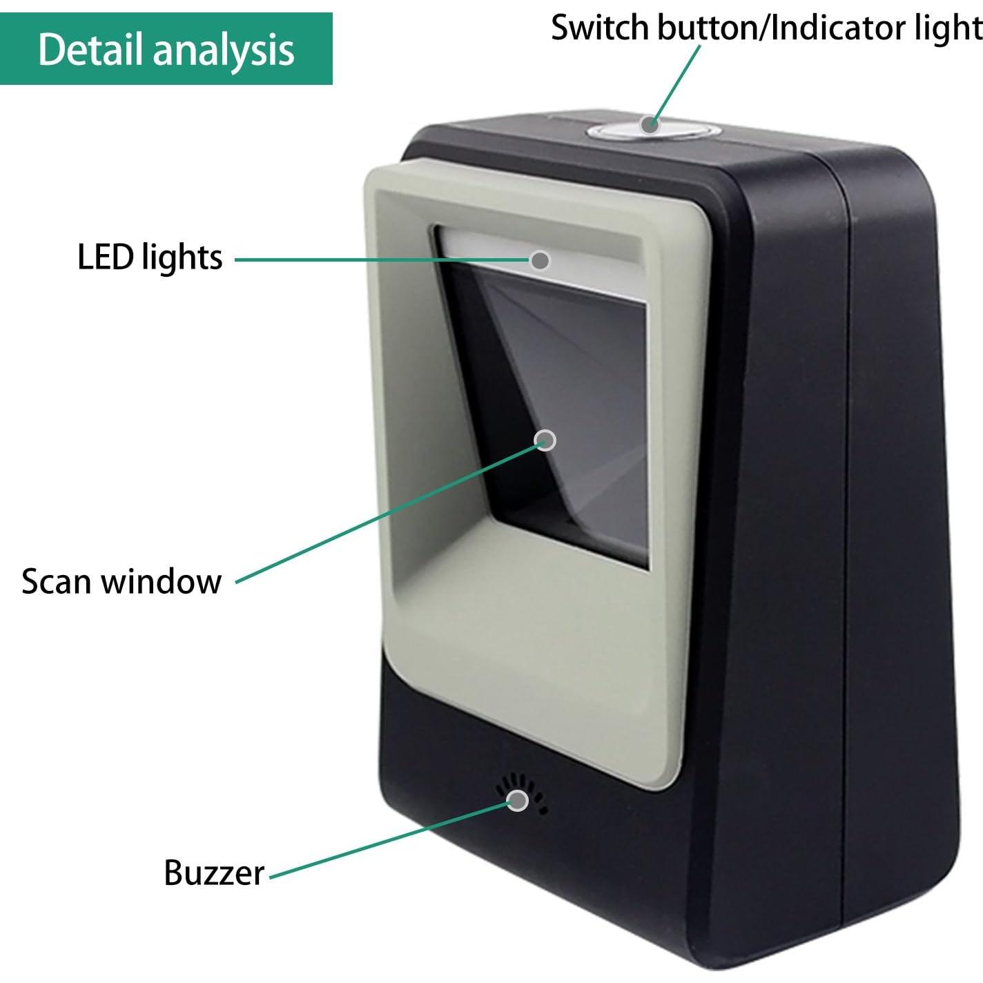 Escáner de Código de Barras 2D QR Symcode MJ-8200-B USB