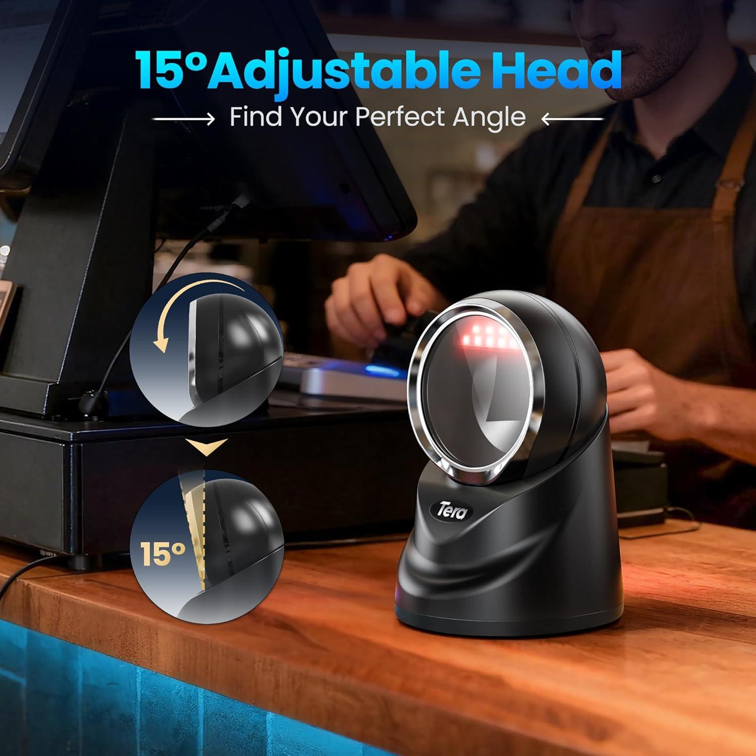 Escáner de Código de Barras Tera 9100 2D USB Negro